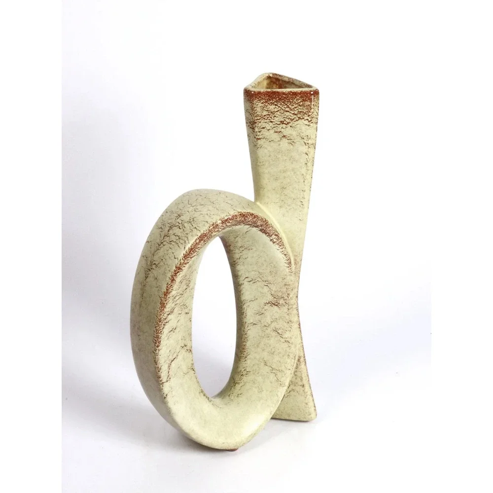 Bertoncello Roberto Rigon MCM Italian Ceramic Vase 1960s 70s Sculptural Italy